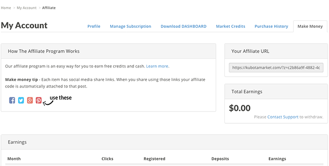 Kubota Market Affiliate Program